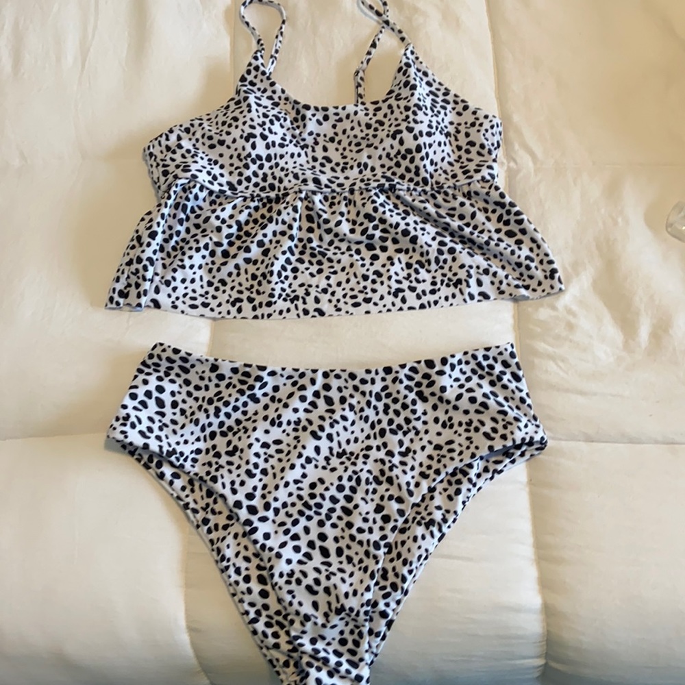 Polka dot 2 pc suit